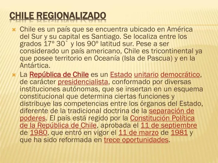 chile regionalizado