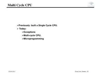Multi Cycle CPU