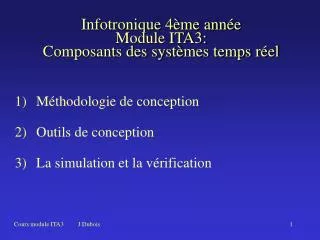 infotronique 4 me ann e module ita3 composants des syst mes temps r el