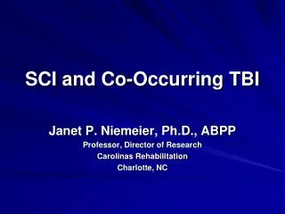 SCI and Co-Occurring TBI