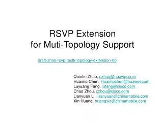 RSVP Extension for Muti-Topology Support