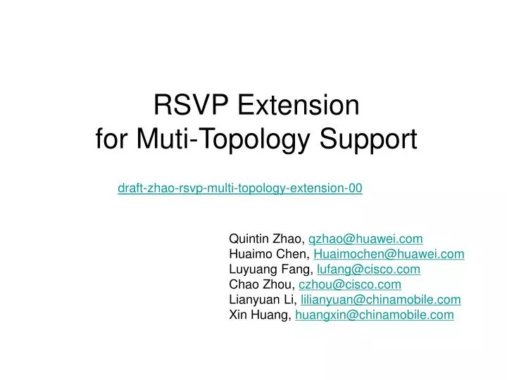 rsvp extension for muti topology support
