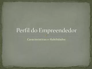 perfil do empreendedor