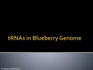 tRNAs in Blueberry Genome
