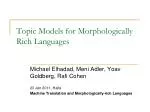 Topic Models for Morphologically Rich Languages - slide 1