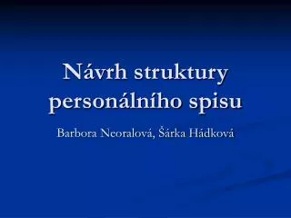 n vrh struktury person ln ho spisu