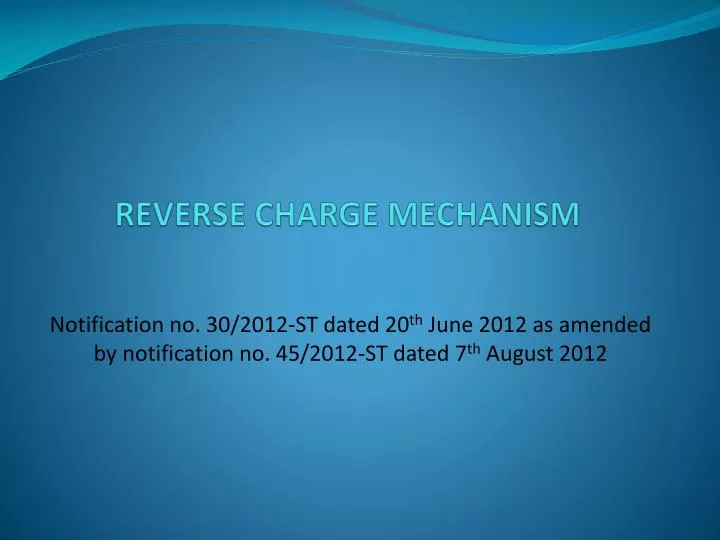 reverse charge mechanism