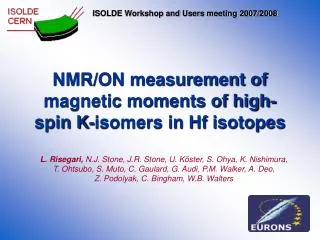 NMR/ON measurement of magnetic moments of high-spin K-isomers in Hf isotopes