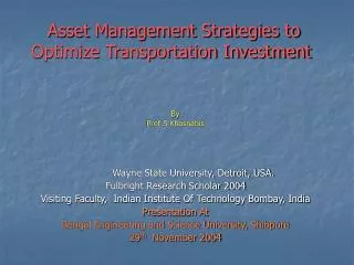 Asset Management Strategies to Optimize Transportation Investment