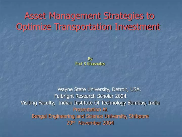 asset management strategies to optimize transportation investment