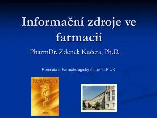 informa n zdroje ve farmacii