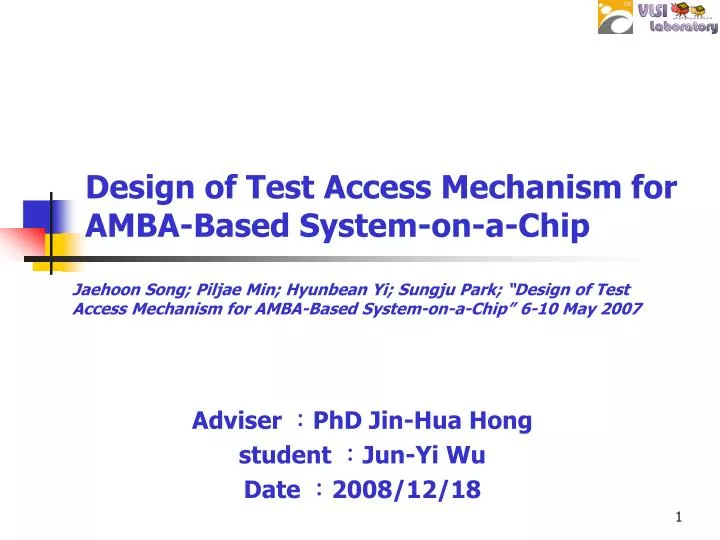 design of test access mechanism for amba based system on a chip