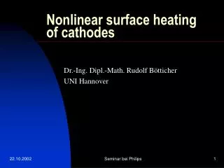 nonlinear surface heating of cathodes