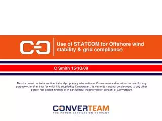 Use of STATCOM for Offshore wind stability &amp; grid compliance