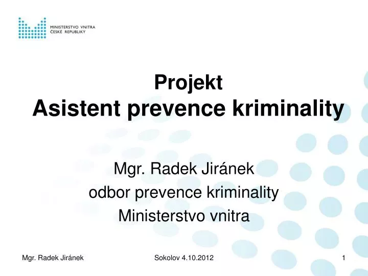 projekt asistent prevence kriminality