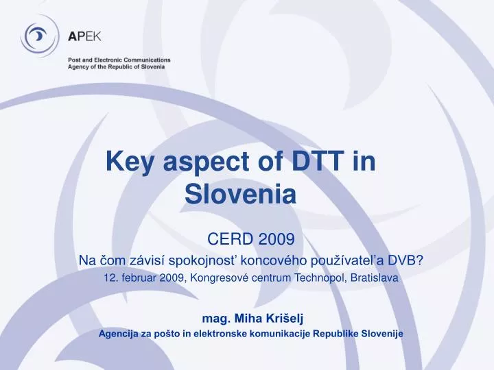 key aspect of dtt in slovenia