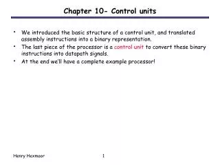 Chapter 10- Control units