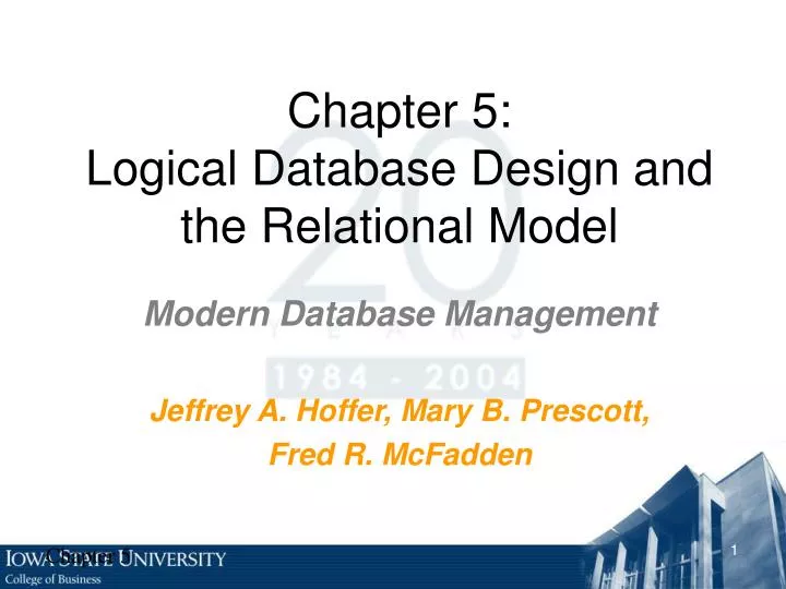 chapter 5 logical database design and the relational model