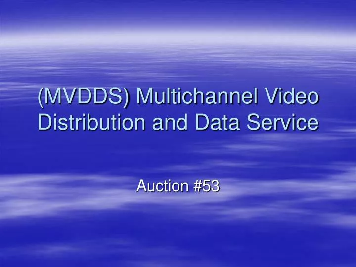 mvdds multichannel video distribution and data service