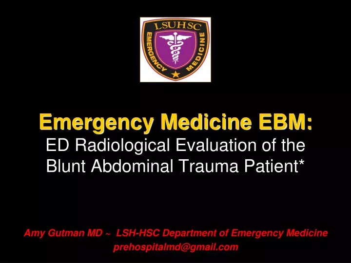 emergency medicine ebm ed radiological evaluation of the blunt abdominal trauma patient