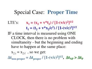 Special Case: Proper Time