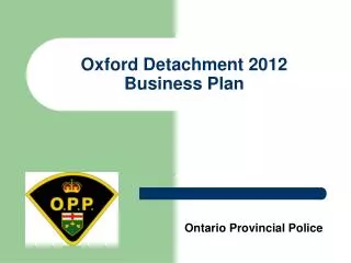 Oxford Detachment 2012 Business Plan