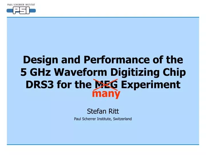 design and performance of the 5 ghz waveform digitizing chip drs3 for the meg experiment