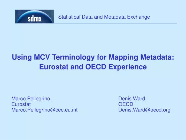 using mcv terminology for mapping metadata eurostat and oecd experience