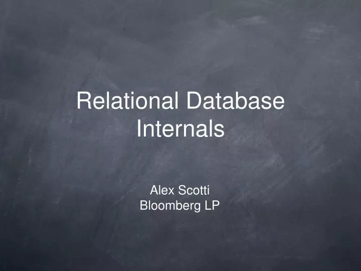 relational database internals