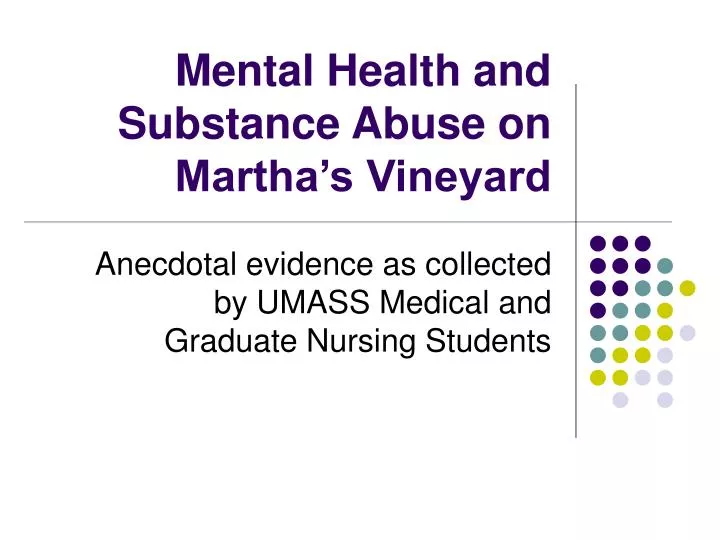 mental health and substance abuse on martha s vineyard