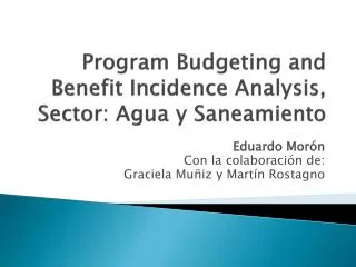 program budgeting and benefit incidence analysis sector agua y saneamiento