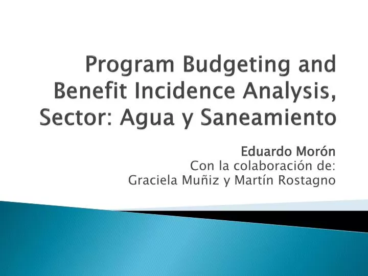 program budgeting and benefit incidence analysis sector agua y saneamiento