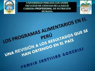 los programas alimentarios en el per
