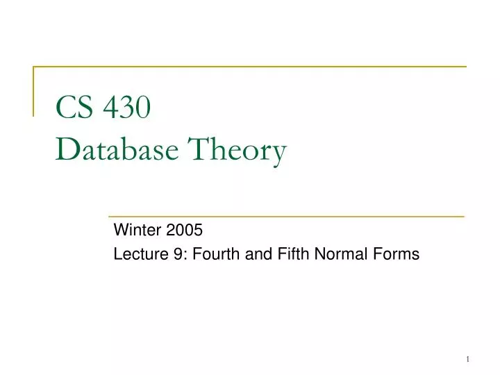 cs 430 database theory