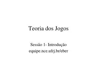 teoria dos jogos