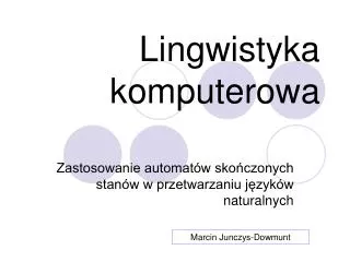 lingwistyka komputerowa