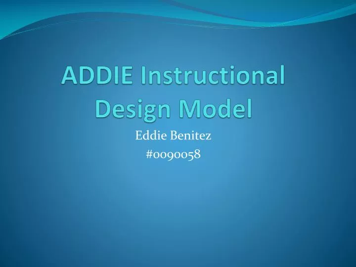 addie instructional design model