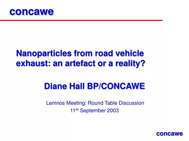 nanoparticles from road vehicle exhaust an artefact or a reality