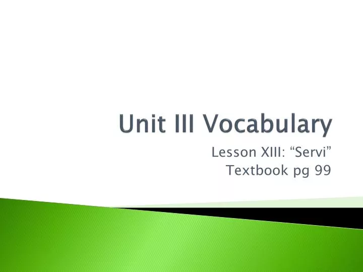 unit iii vocabulary