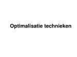 Optimalisatie technieken - slide 1