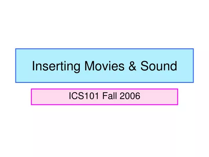 inserting movies sound