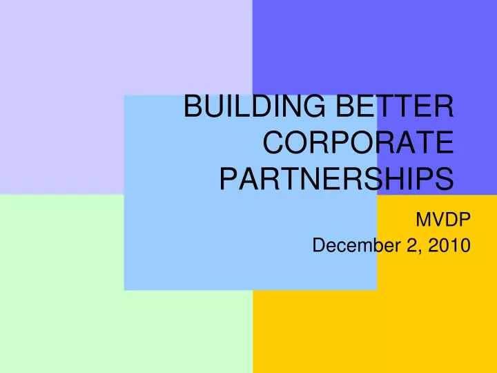 building better corporate partnerships