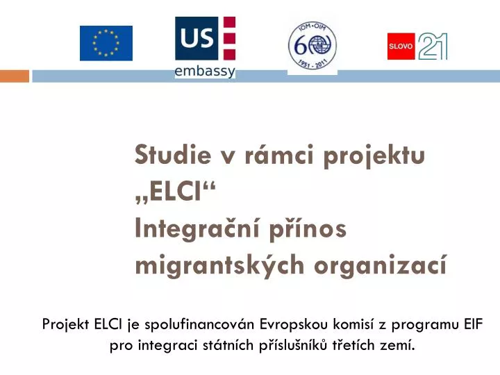 studie v r mci projektu elci integra n p nos migrantsk ch organizac