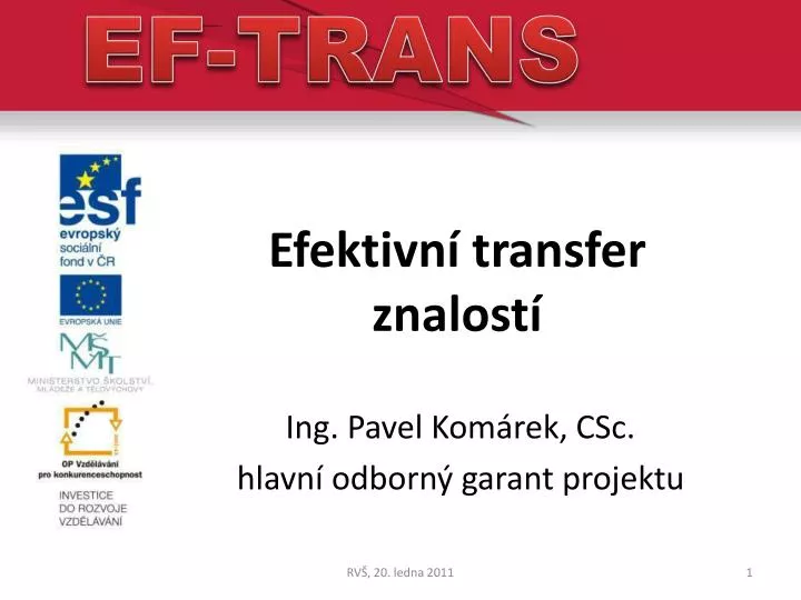 efektivn transfer znalost