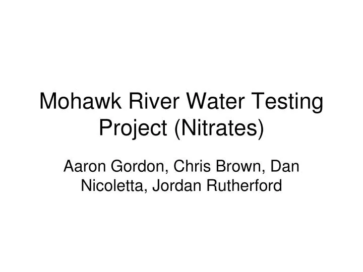 mohawk river water testing project nitrates