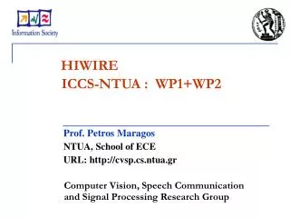 ICCS-NTUA : WP1+WP2