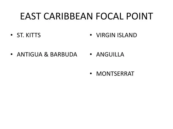 east caribbean focal point