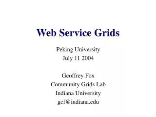 Web Service Grids