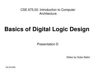 Basics of Digital Logic Design Presentation D