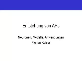 entstehung von aps
